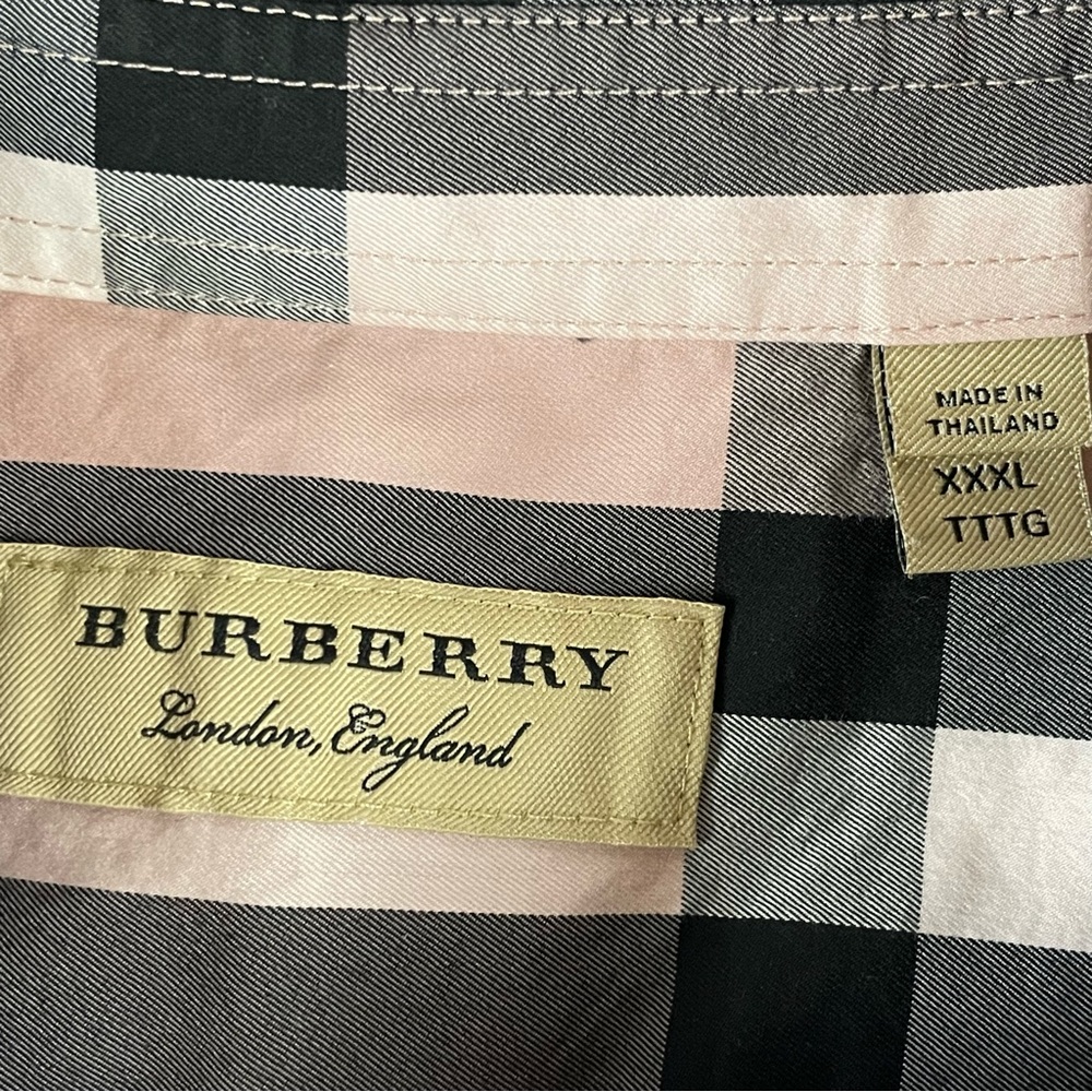 Burberry London Shirt Men’s 3XL Nova Check Pink Plaid Button Up Long Sleeve 1417 - Picture 10 of 12